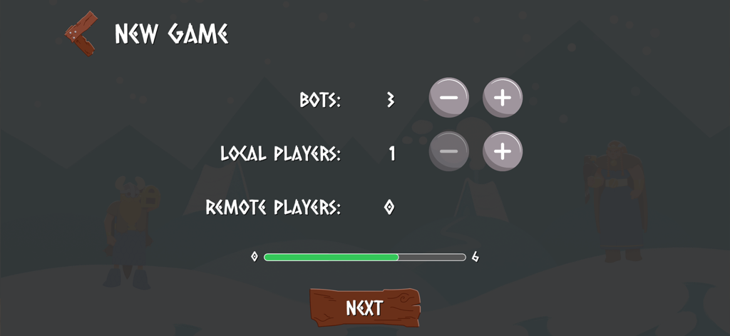 Odin - Helvetiq - Neues Spiel-Einrichtungsmenü für das Odin-Kartenspiel mit Bot- und Multiplayer-Einstellungen