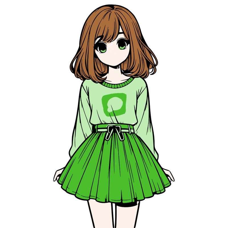 realistic girl with a skirt on