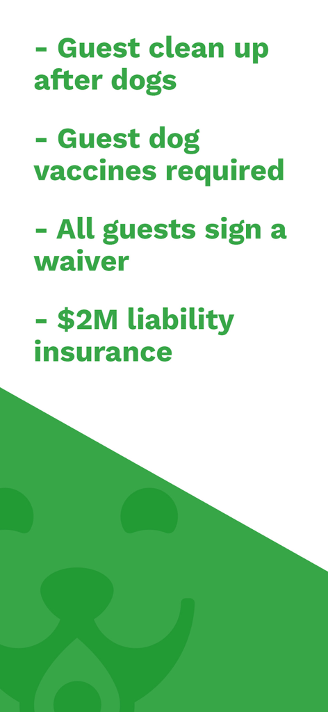 Liste des règles de sécurité de l'application Sniffspot, y compris les exigences de vaccination des clients et une assurance responsabilité civile de deux millions de dollars