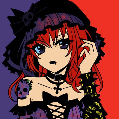 goth anime girl