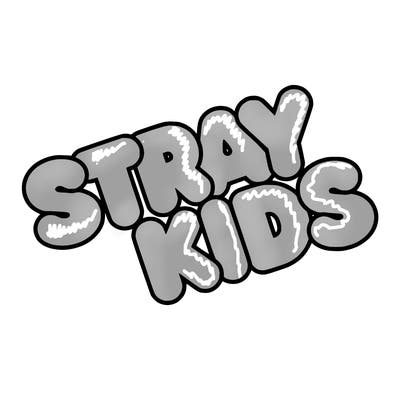 bubble letters saying stray kids