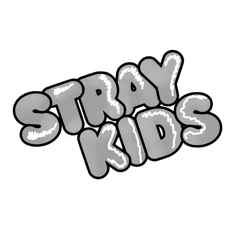 bubble letters saying stray kids