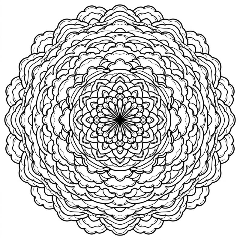 Dive into a world of mesmerizing symmetry with this unique Lenticular Clouds Mandala coloring page. Experience the serene beauty of these ethereal cloud formations intertwined with a classic mandala design.