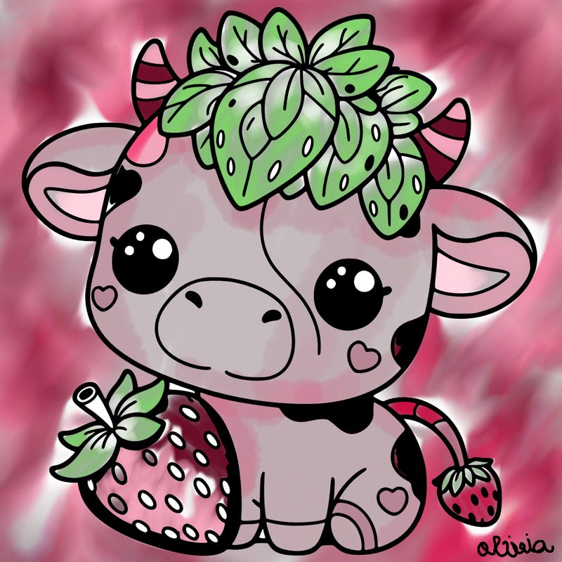 cute strawberry cow