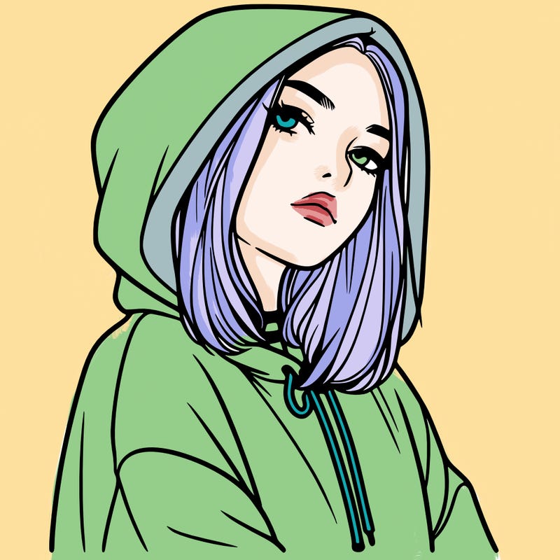 a realistic girl in a hoodie