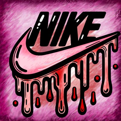 dripping nike logo