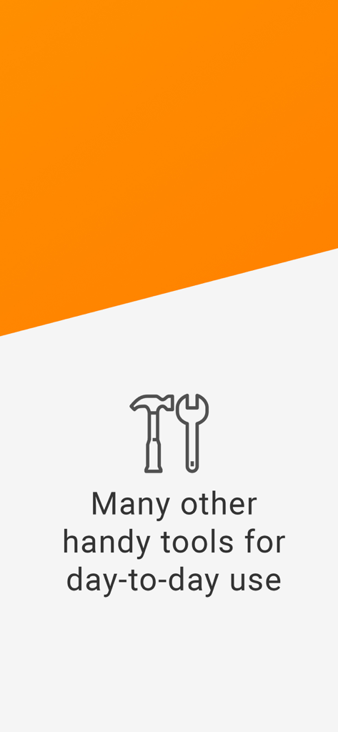 Hoffmann Group flip catalogue - Symbol für Hammer und Schraubenschlüssel mit Text, der praktische Werkzeuge für den täglichen Gebrauch im Industriekatalog-App beschreibt