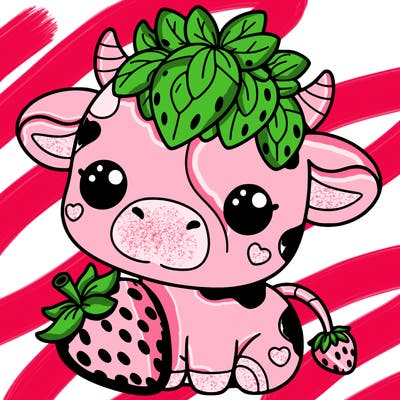 cute strawberry cow