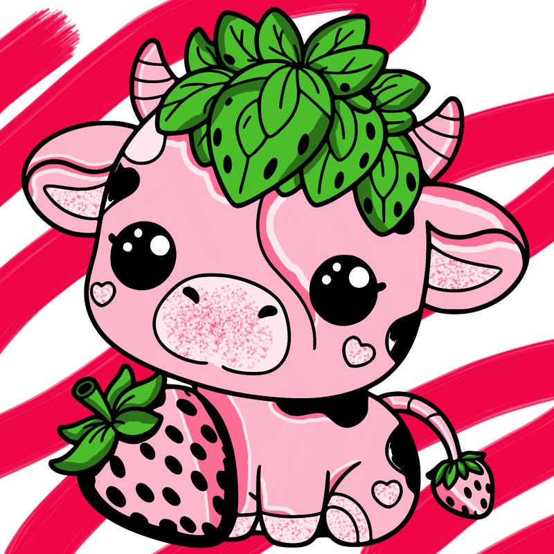 cute strawberry cow