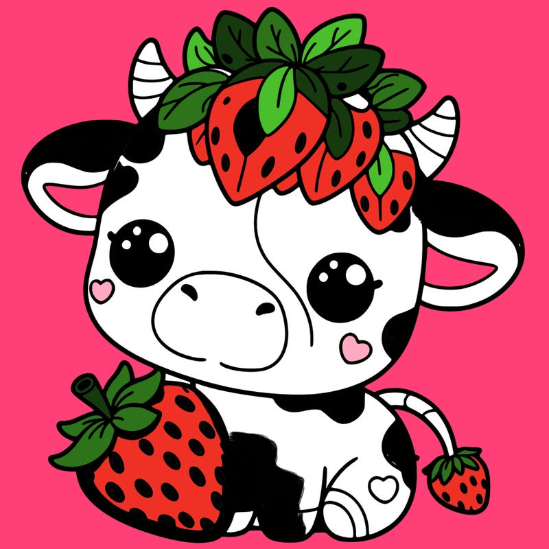 cute strawberry cow