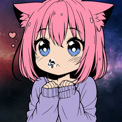 shy anime catgirl