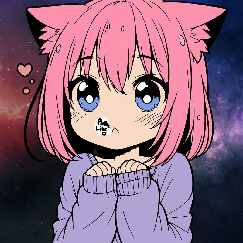 shy anime catgirl