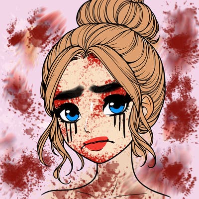 realistic pretty girl with hair in bun