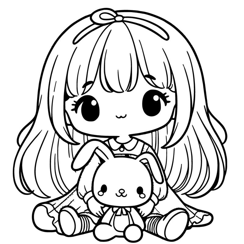 cute little girl with stuffed bunny