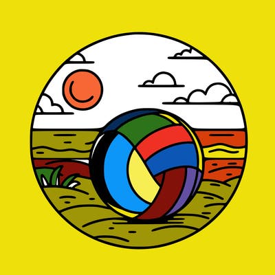 volleyball on a beach