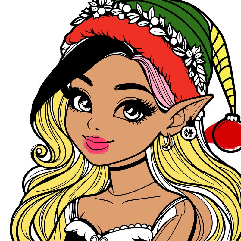 christmas girl elf realistic