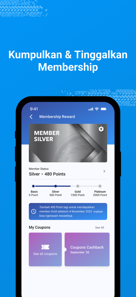HSR Wheel - HSR Wheel app membership reward screen displaying silver tier status and loyalty points.