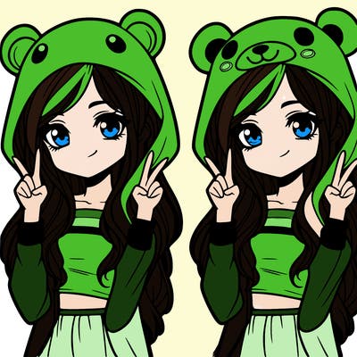 teen girl in animal costume