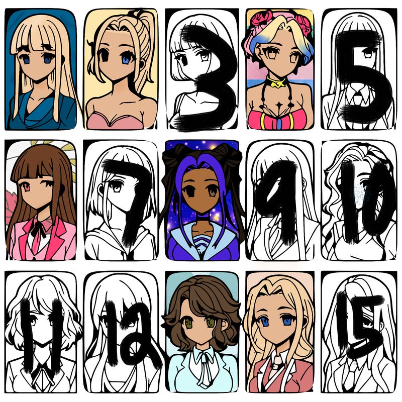 girls that look diffrent anime