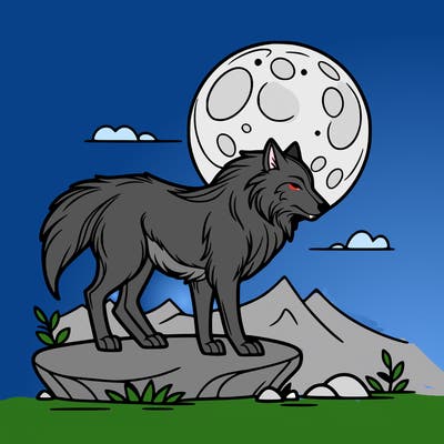 wolf moonlight