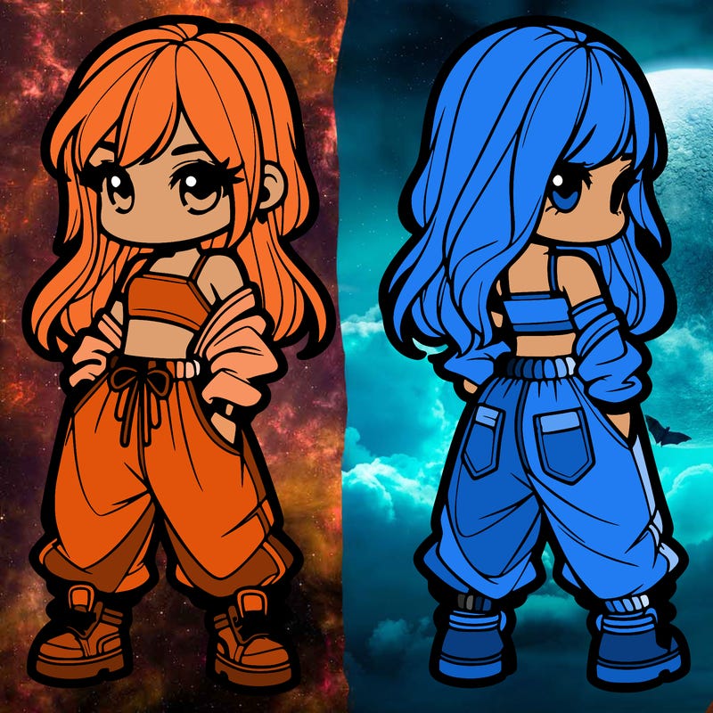 girl in crop top and baggy pants