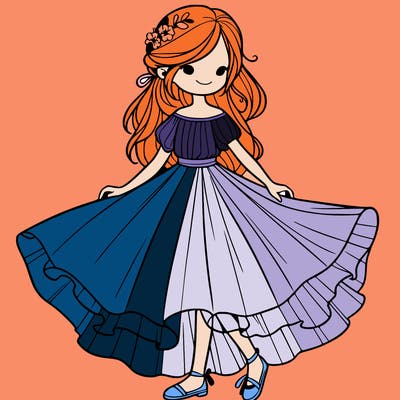 girl in a flowy dress