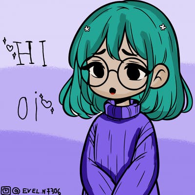sad girl with glasses in a sweater