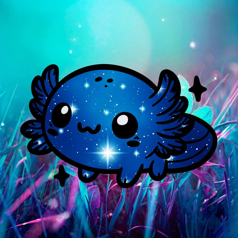 cute easy baby axolotl