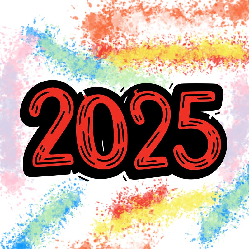 one line scrawled numbers sketch design “2025”