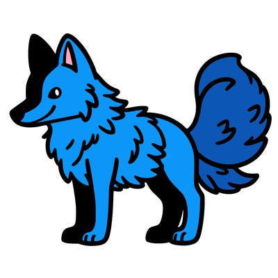 wolf, half fox, half dog