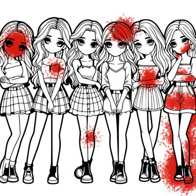 a group of girls realistic