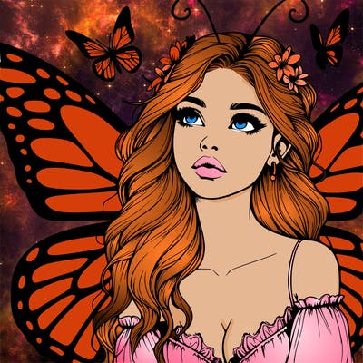 butterfly fairy realistic girl
