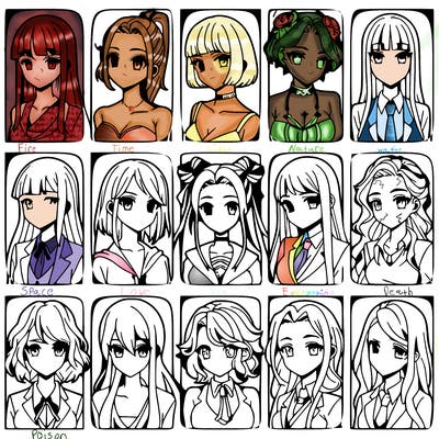 girls that look diffrent anime