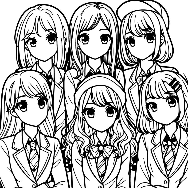 group of highschool girls