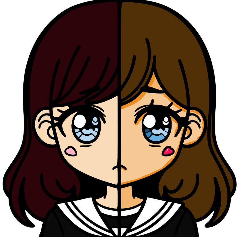 a split of a girl