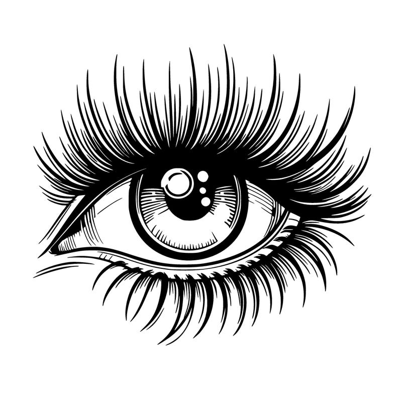 realistic eye with long lashes