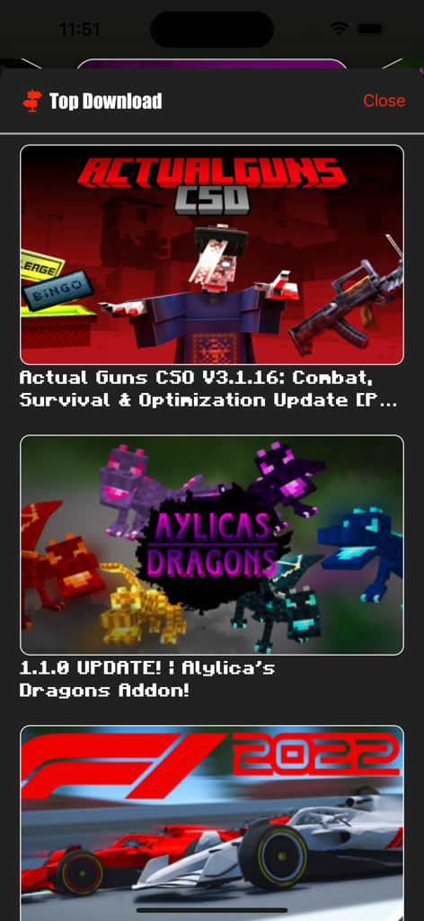 MCPE ADDONS - For MINECRAFT PE - A list of popular Minecraft addons including weapon mods dragon packs and racing car maps