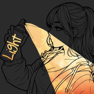 a realistic girl spray, painting