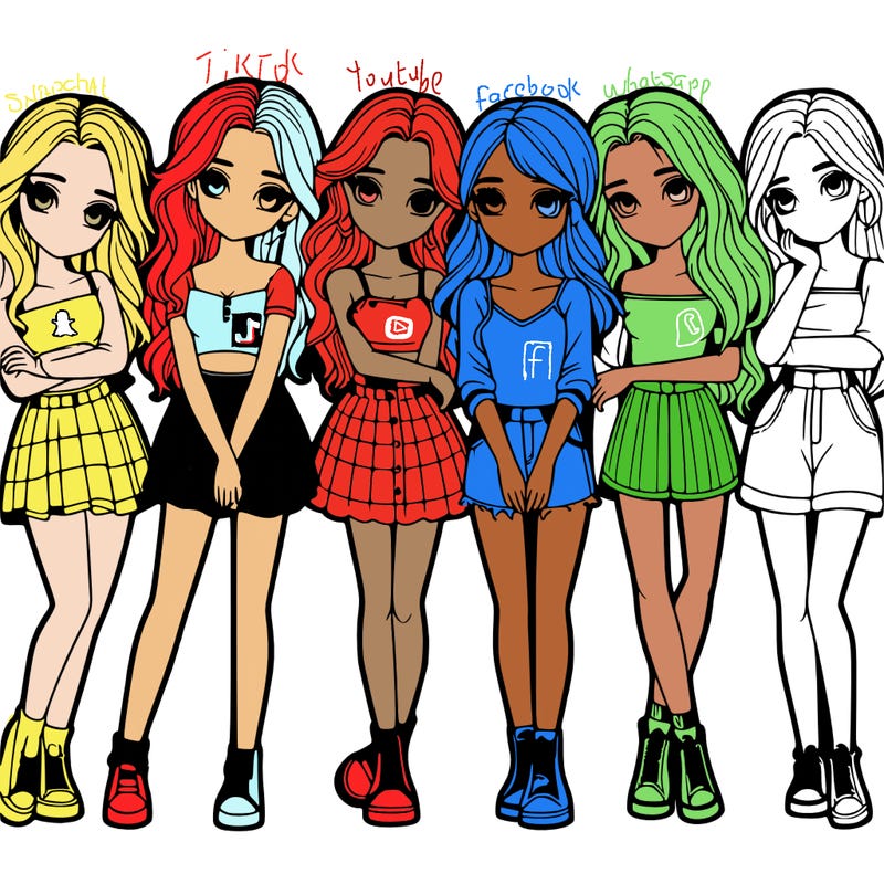 a group of girls realistic