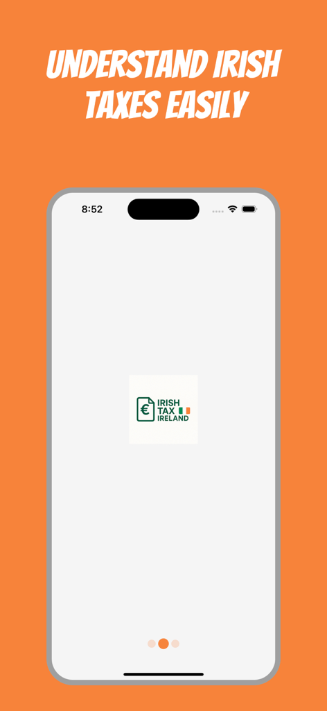 Irish Tax Calculator app splash screen with the slogan Understand Irish Taxes Easily