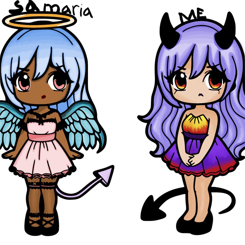 angel and devil girl
