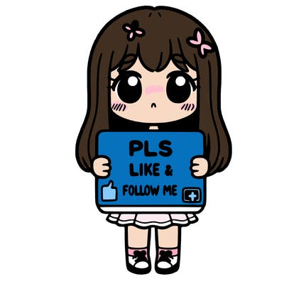 girl holding a sign that says pls like and follow me