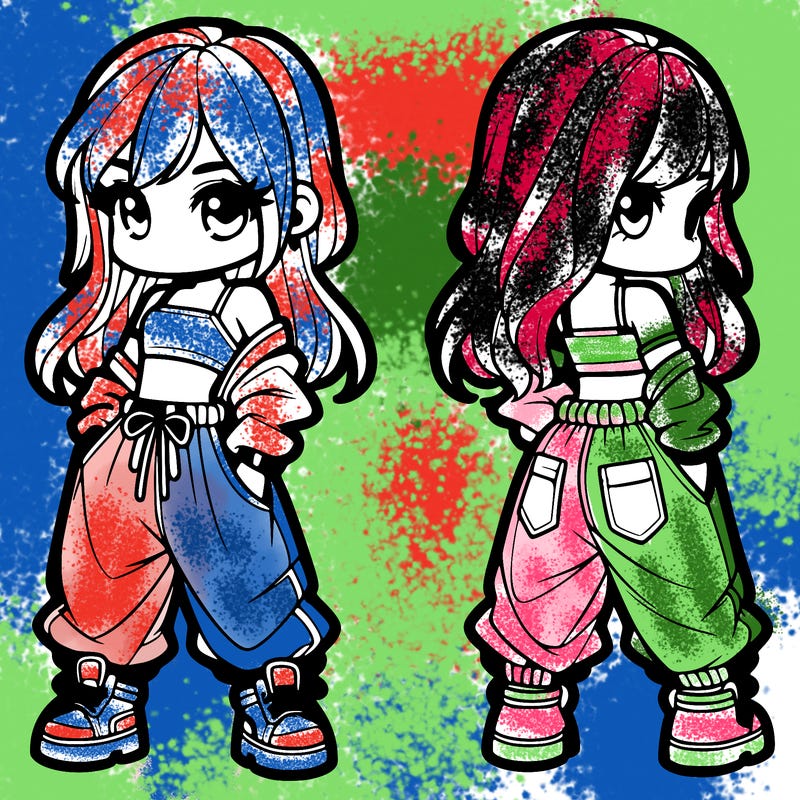 girl in crop top and baggy pants