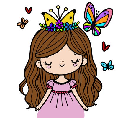 girl with butterfly crown