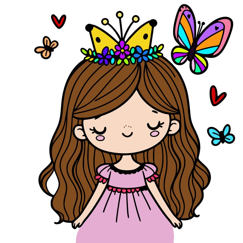 girl with butterfly crown