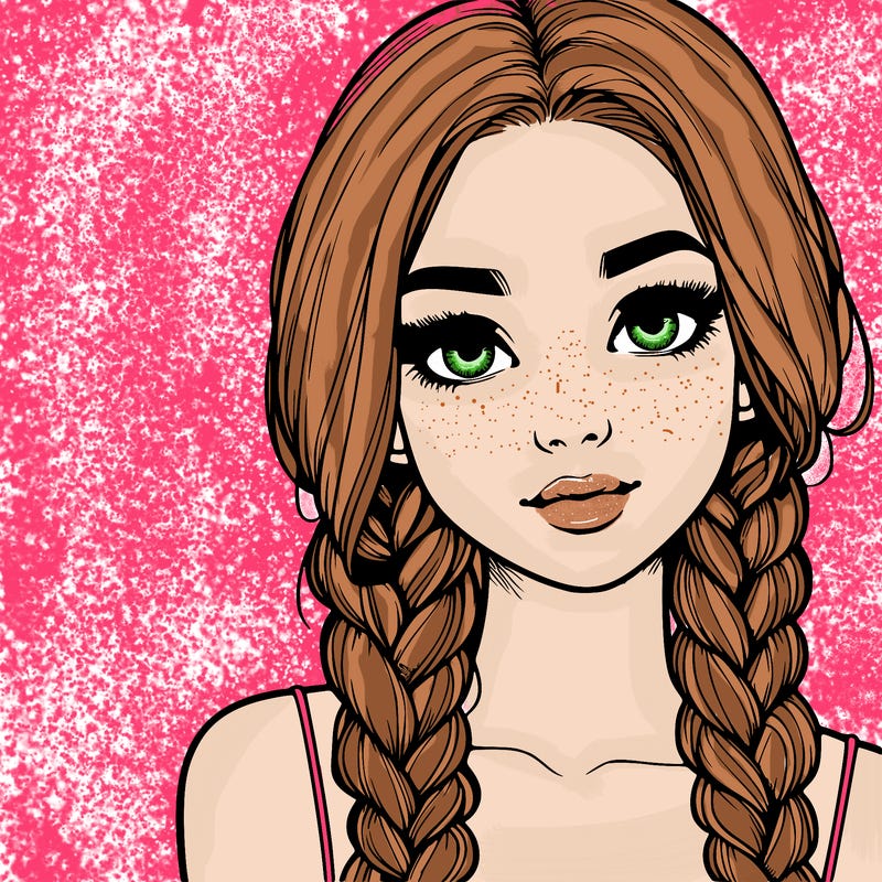 realistic girl with braids