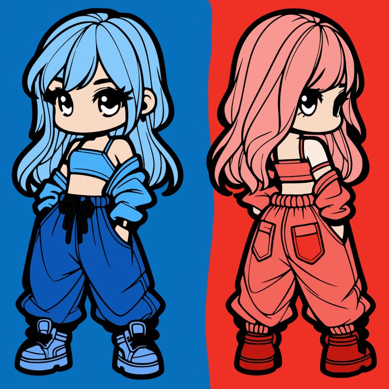 girl in crop top and baggy pants