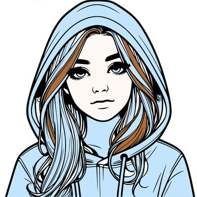 realistic girl with a hoodie