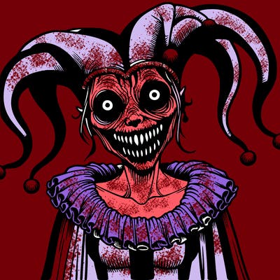 creepy female jester