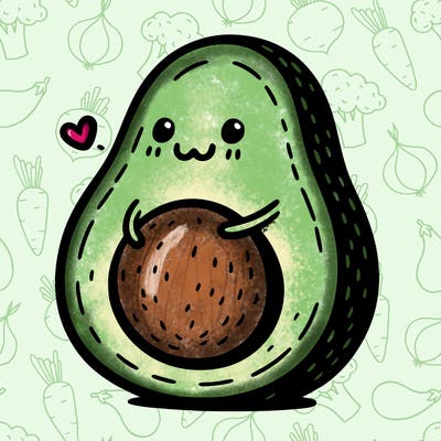 an avocado hugging an avocado